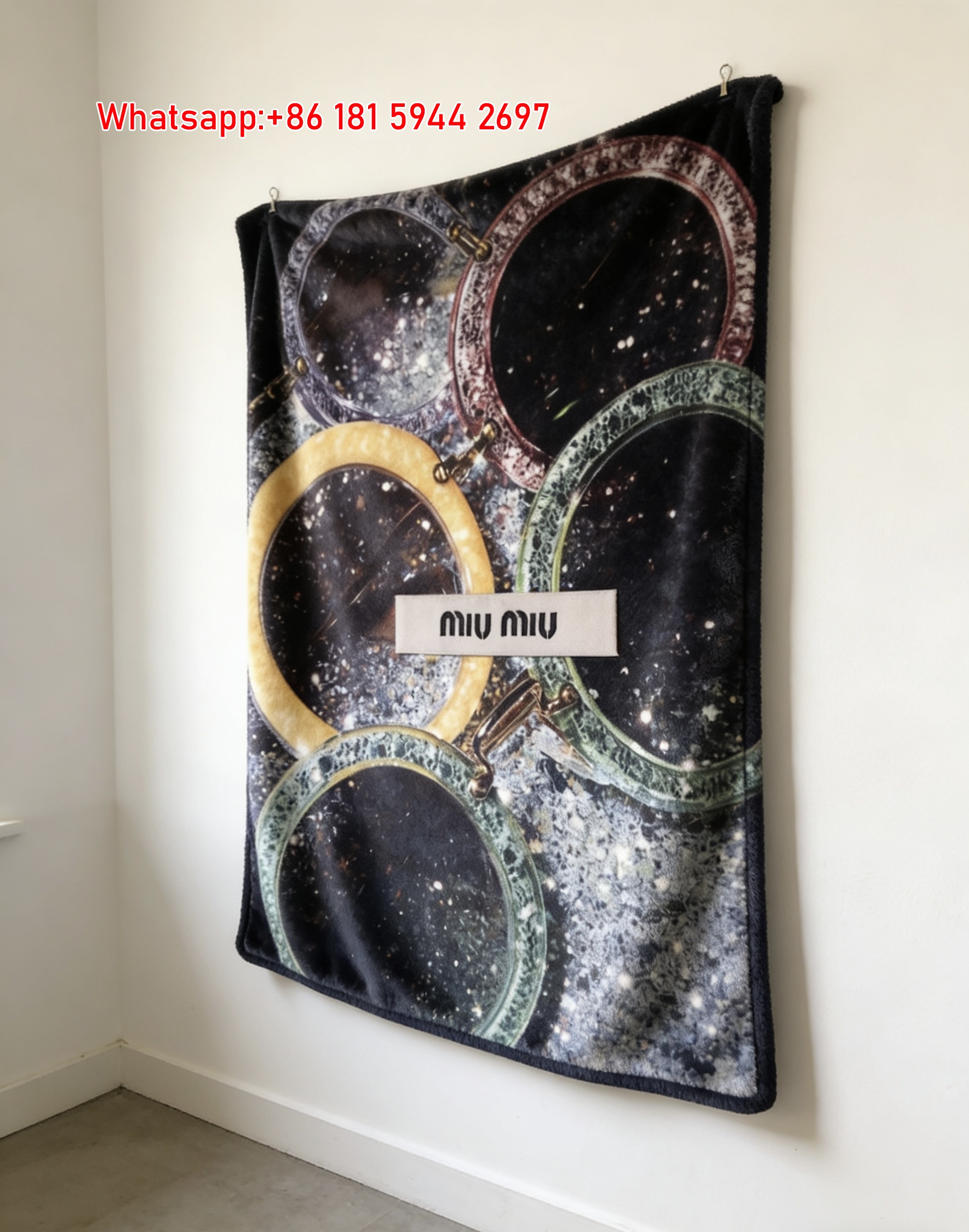 Miu Miu Glitter Sunglasses Print Flannel Sofa Throw Blanket IMG_0636